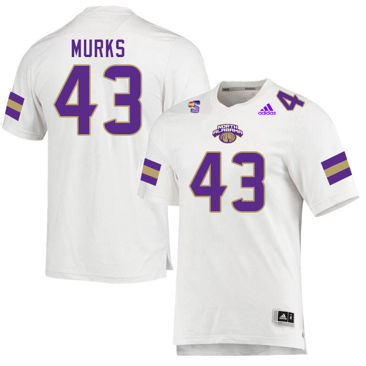 Men-Youth #43 Kyler Murks North Alabama Lions 2023 College Football Jerseys Stitched Sale-White